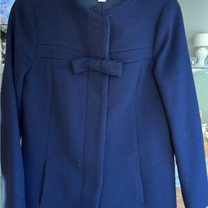 J. Crew Navy Blue Women's coat  with Bow Detail